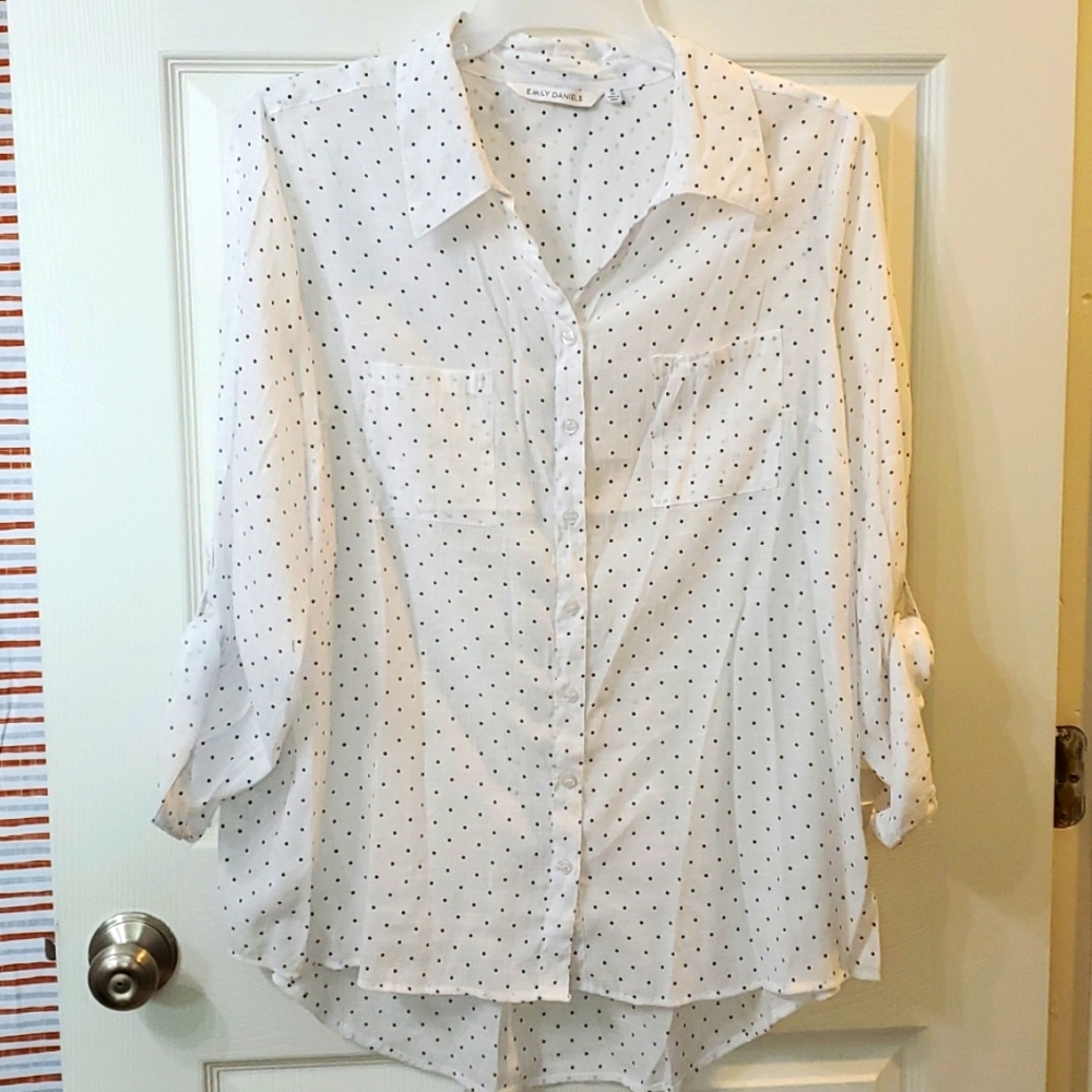 Emily Daniel's Woman's Plus Button Down Shirt 1X